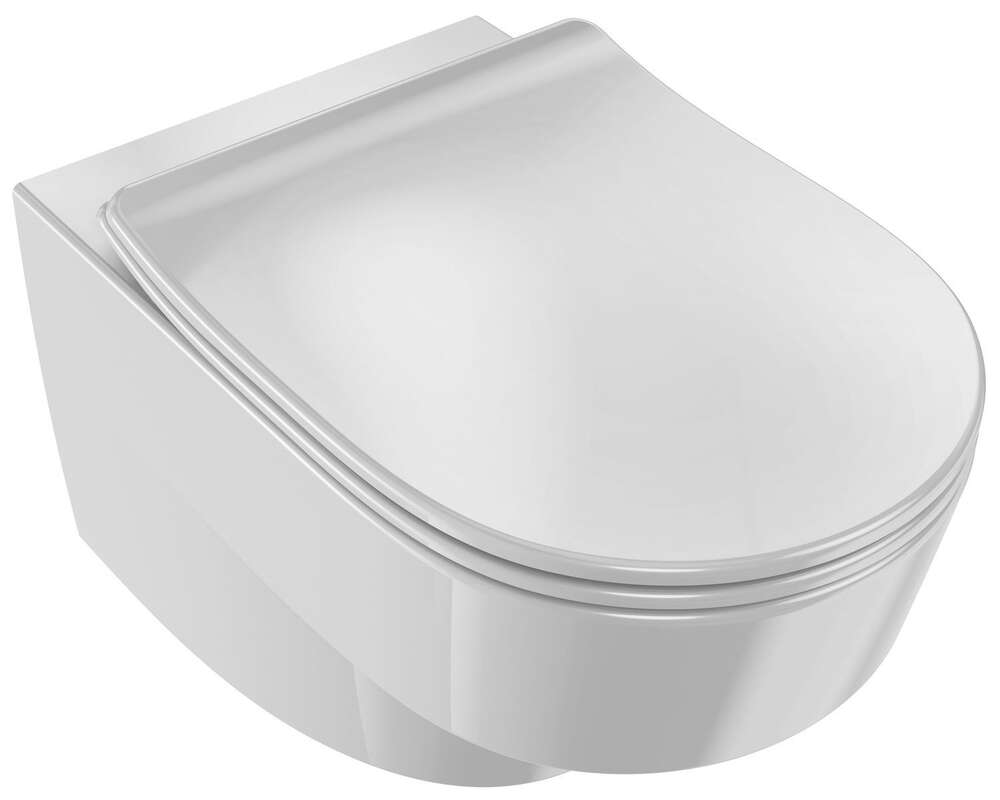 Image du produit PACK WC SUSPENDU SS BRIDE ODEON RIVE GAUCHE 54X36 ABATTANT PROGRESSIF DÉCLIPSABLE SLIM - EDR132-00