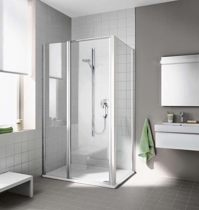 Image du produit PORTE  PIVOTANTE DRTE 120  ARGENT VERRE CLAIR CADA XS