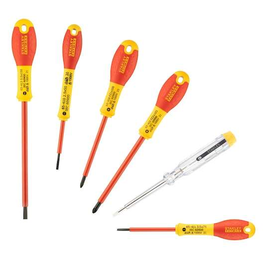 Image du produit TOURNEVIS ISOLES 1000V ELEC + POZI + TESTEUR - JEU DE 6PCS FATMAX - 0-65-443