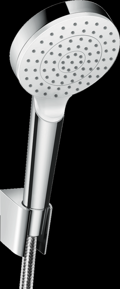Image du produit ENSEMBLE SUPPORT MURAL ET DOUCHETTE 1JET CROMETTA ECOSMART AVEC FLEXIBLE DE DOUCHE 160 CM BLANC/CHROM&Eacute; - 26569400