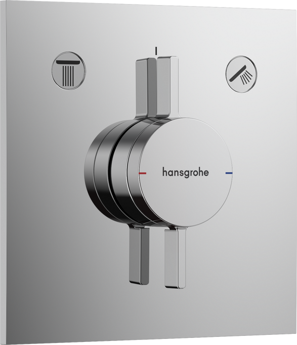 Image du produit SET DE FINITION DUOTURN E POUR MITIGEUR M&Eacute;CANIQUE ENCASTR&Eacute; AVEC 2 FONCTIONS CHROM&Eacute; - 75417000