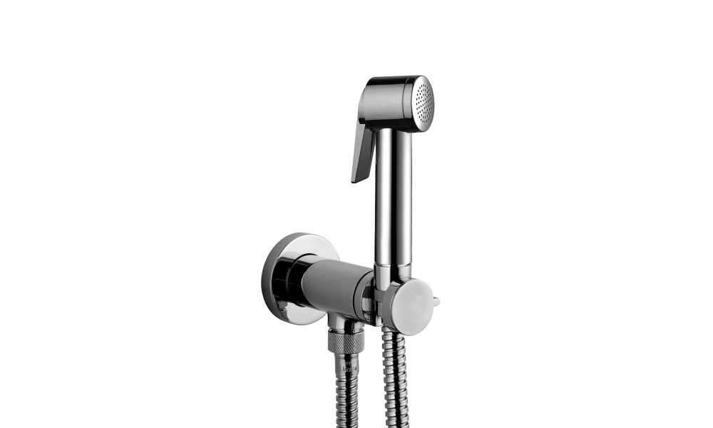 Image du produit ENSEMBLE SUPPORT FIXE EN ABS - DOUCHETTE PALOMA ABS - FLEXIBLE LAITON DOUBLE AGRAFAGE CM 125 - CHROME - C03121B00030004