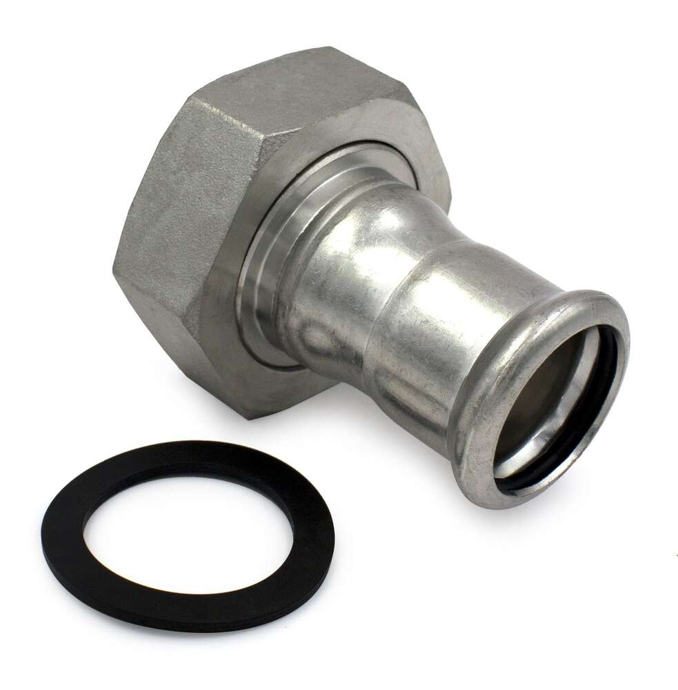 Image du produit RACCORD ECROU LIBRE &Oslash; 18X3/4' AVEC JOINT PLAT EPDM INOX REF 183/002 - 1830180
