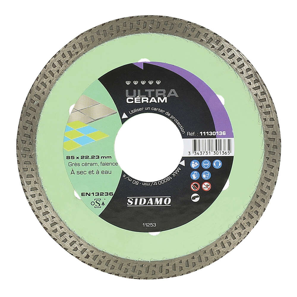 Image du produit DISQUE DIAMANT ULTRA CERAM D. 85 X 22,23 X H 7 - 11130136