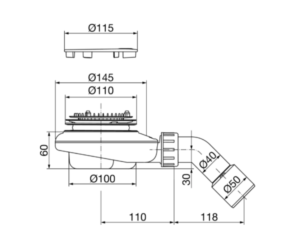 Image du produit BONDE DE DOUCHE TEMPOPLEX H 60MM - 836566 (EX 634100)