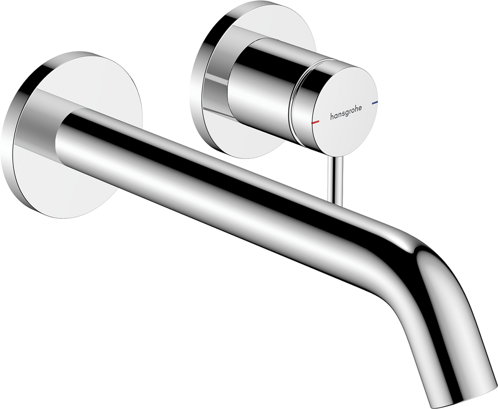 Image du produit MITIGEUR DE LAVABO TECTURIS S ENCASTR&Eacute; MURAL, BEC 22.5 CM, BONDE &Agrave; &Eacute;COULEMENT LIBRE CHROM&Eacute; - 73351000
