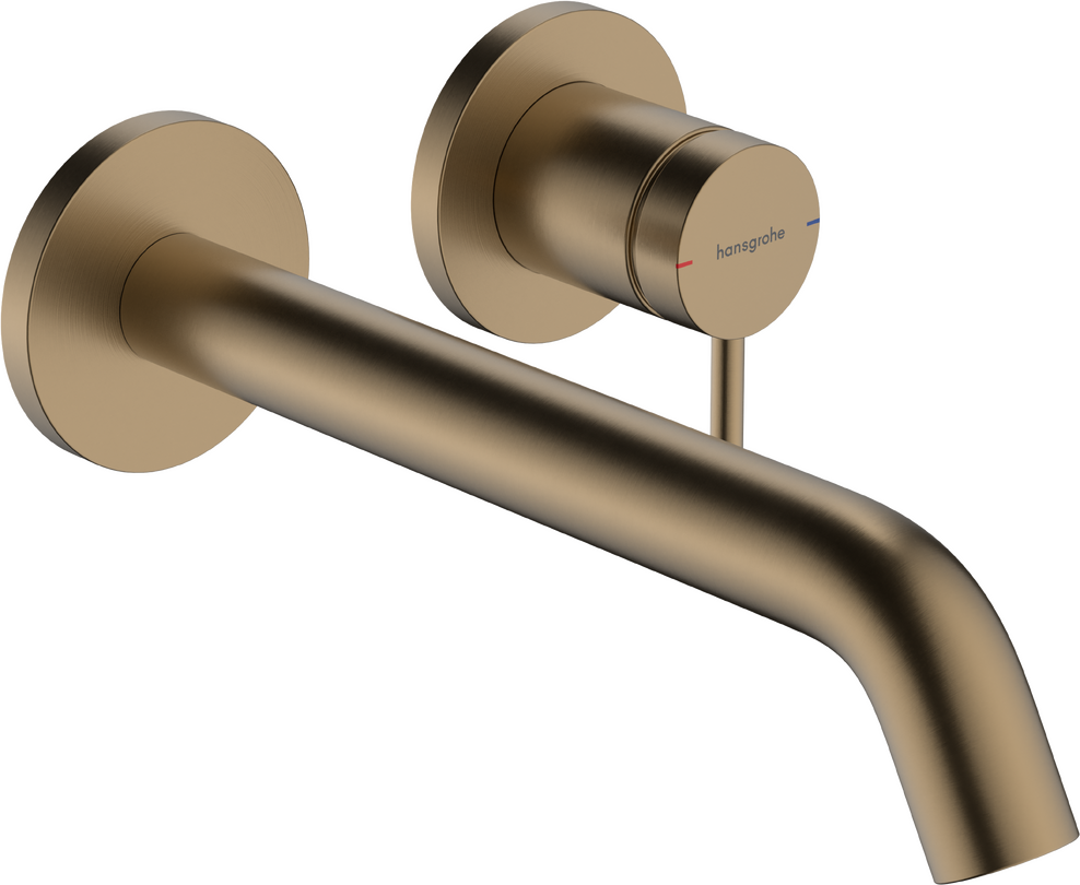 Image du produit MITIGEUR DE LAVABO TECTURIS S ENCASTR&Eacute; MURAL, BEC 22.5 CM, BONDE &Agrave; &Eacute;COULEMENT LIBRE BRONZE BROSS&Eacute; - 73351140