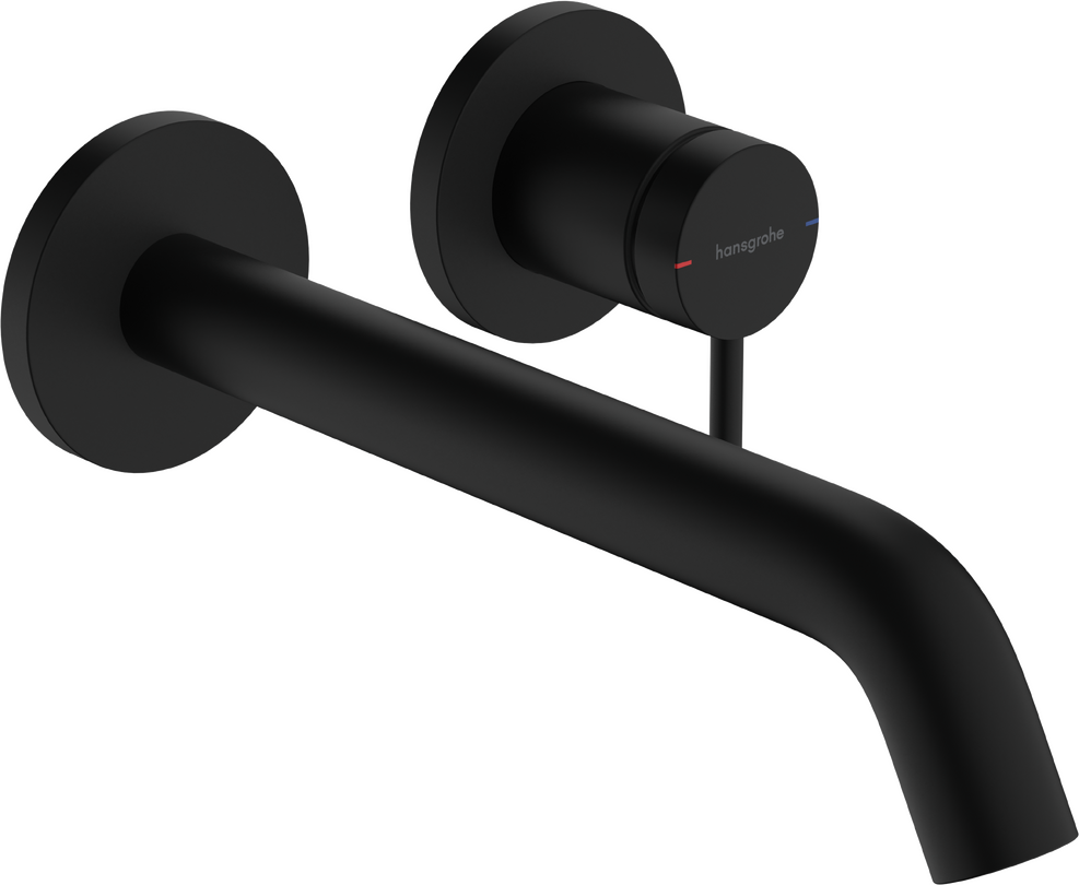 Image du produit MITIGEUR DE LAVABO TECTURIS S ENCASTR&Eacute; MURAL, BEC 22.5 CM, BONDE &Agrave; &Eacute;COULEMENT LIBRE NOIR MAT - 73351670