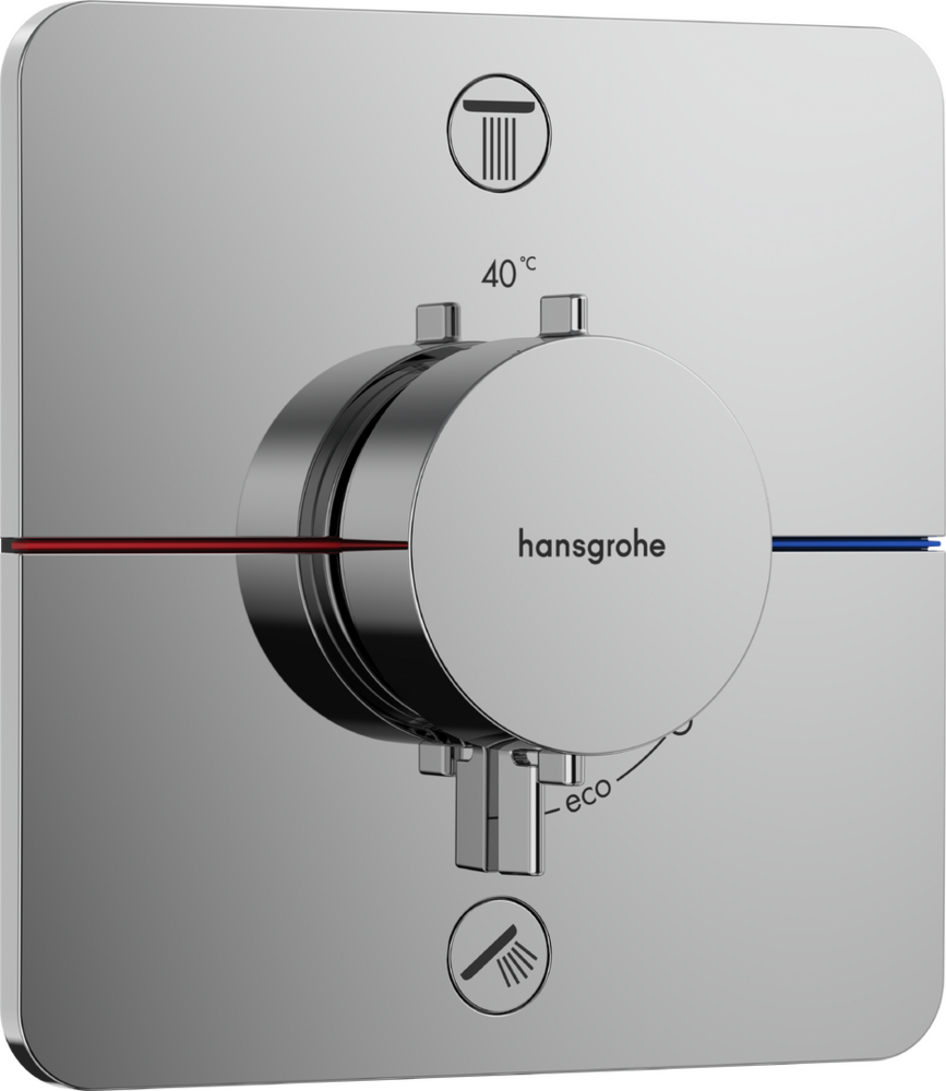 Image du produit SET DE FINITION SHOWERSELECT COMFORT Q POUR MITIGEUR THERMOSTATIQUE ENCASTR&Eacute; AVEC 2 FONCTIONS CHROM&Eacute; - 15583000