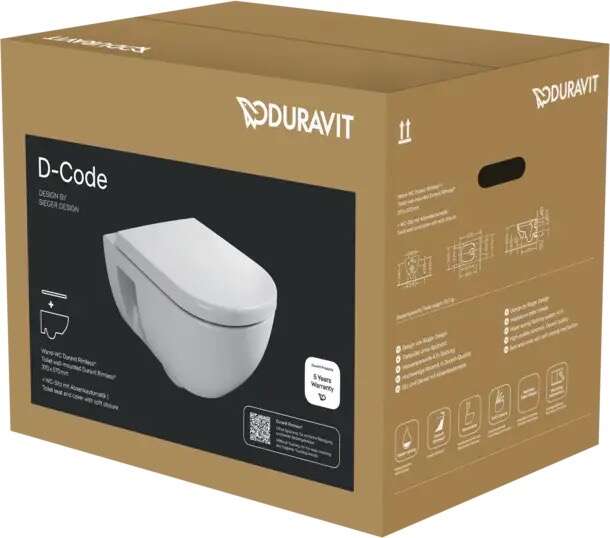 Image du produit PACK WC SUSPENDU D-CODE 57CM ABATTANT SOFT CLOSE BLANC - 45140900A1