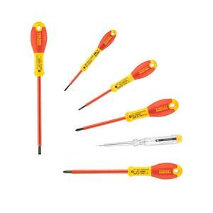 Image produit TOURNEVIS ISOLES 1000V ELECTRICIEN + PHILIPPS + TESTEUR - JEU DE 6PCS FATMAX - 0-65-441