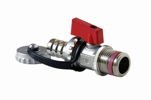 Image produit ROBINET DE VIDANGE A BILLE LAITON AUTO ETANCHE POIGNEE ROUGE 3/8'' - 81403010