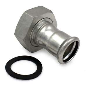 Image produit RACCORD ECROU LIBRE &Oslash; 15X1/2' AVEC JOINT PLAT EPDM INOX REF 183/002 - 1830150