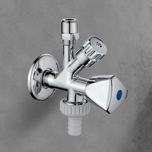 Image produit ROBINET D'EQUERRE COMBINE CHROME POLI AVEC CLAPET ANTI RETOUR &frac12;'' - 92600015